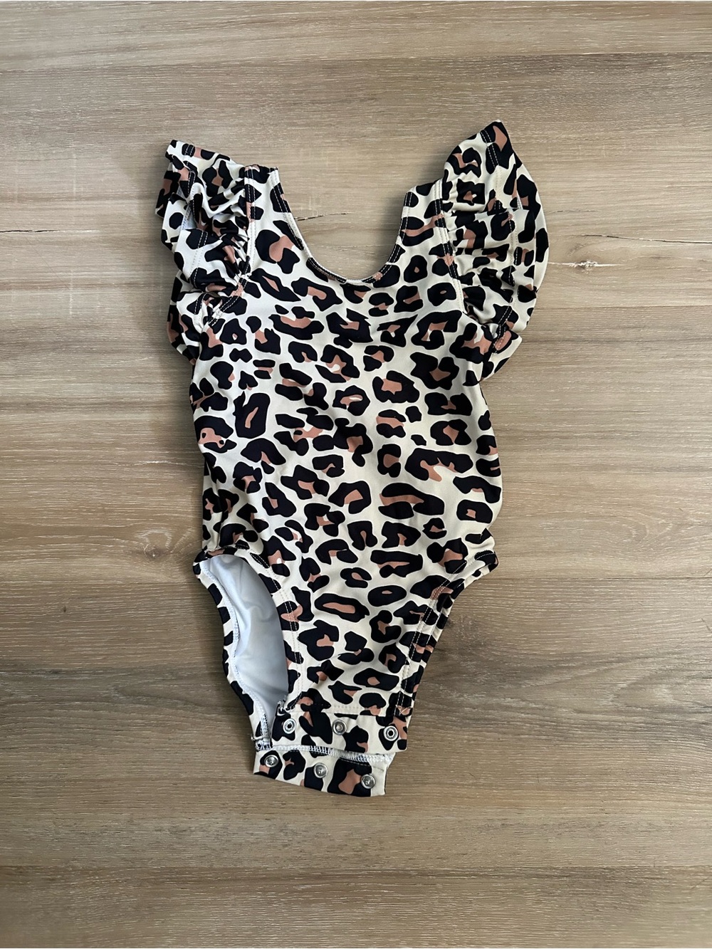 Posh Peanut One Piece Leopard Cheetah Print Ruffle Bathing Suit